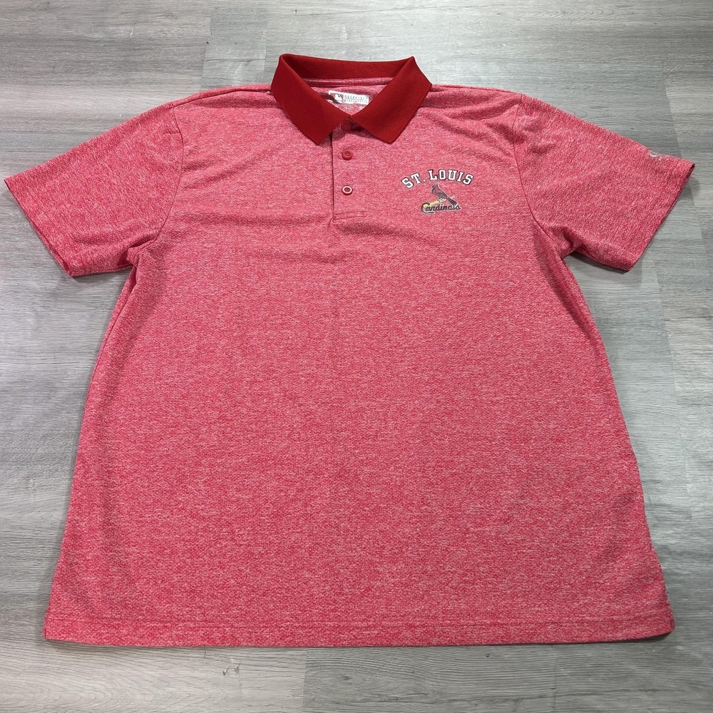 St. Louis Cardinals Shirt Mens XL Red MLB Baseball Genuine Merchandise‎ Polo